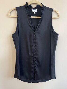 Express Portofino Slim Fit black sleeveless button down blouse size medium